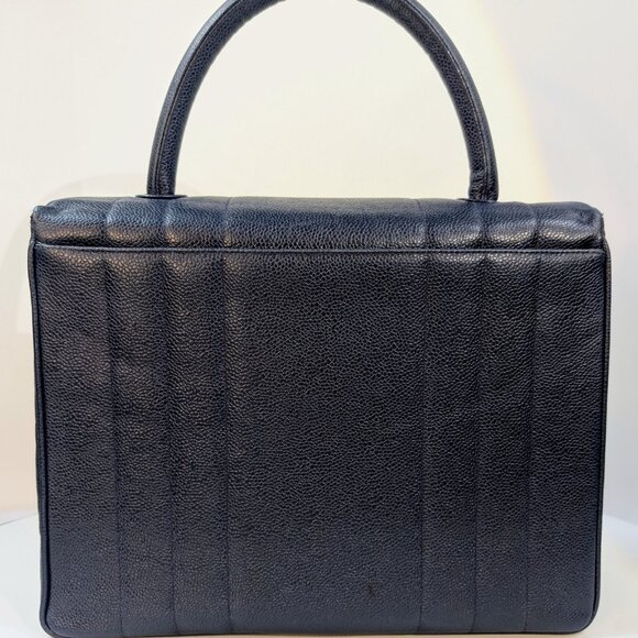 Chanel Rare Vintage Dark Blue Vertical Caviar Mademoiselle Kelly - Picture 6 of 16